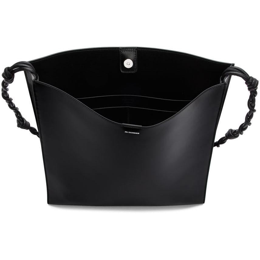 Jil Sander Black Large Tangle Shoulder Bag - Jil Sander Noir Grand sac à bandoulière en tangle - 길 샌더 블랙 큰 얽힌 어깨 가방