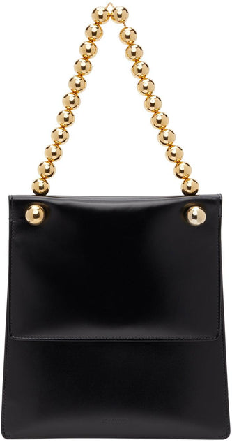 Jil Sander Black Medium Sphere Chain Bag - Jil Sander Black Medium Sphere Chain Sac - 길 샌더 블랙 미디엄 구 체인 백