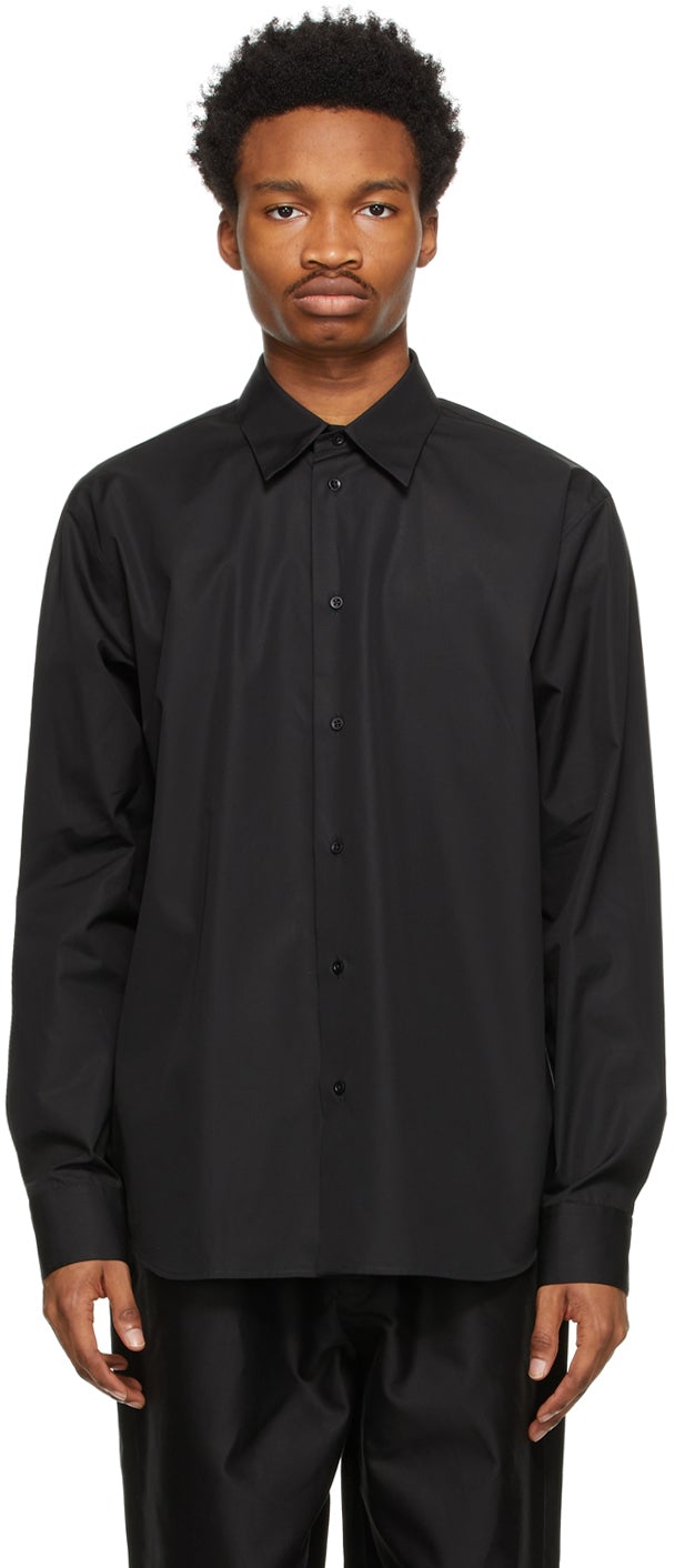 Jil Sander Black Organic Poplin Shirt - Chemise popeline biologique noire Jil Sander - JIM 샌더 블랙 유기농 포플린 셔츠
