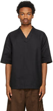 Jil Sander Black Outer Short Sleeve Shirt - Jil Sander chemise à manches courtes extérieure noire - JIL 샌더 블랙 바깥 쪽 반팔 셔츠
