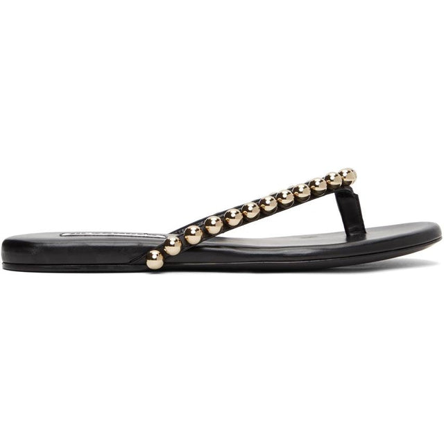 Jil Sander Black Pearl Sandals - Jil Sander Sandales Black Pearl - JIL 샌더 블랙 진주 샌들