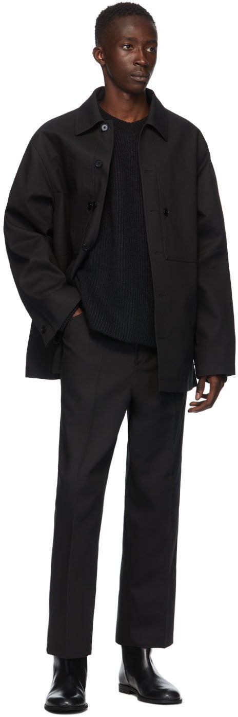 Jil Sander Black PiquÃ© Cropped Structured Trousers