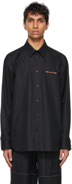 Jil Sander Black Poplin Pin Shirt - Jil Sander Black Poplin Shirt - Jil 샌더 블랙 포플린 핀 셔츠