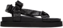 Jil Sander Black Sheepskin Sandals - Jil Sander Sandales en peau de mouton noir - 긴 샌더 검은 양 가죽 샌들