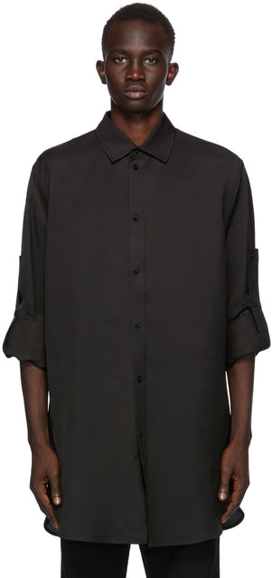 Jil Sander Black Silk Friday PM Shirt - Jil Sander Black Silk Friday-PH T-shirt - 긴 샌더 블랙 실크 금요일 셔츠