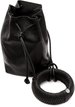 Jil Sander Black Small Woven Bracelet Drawstring Bag
