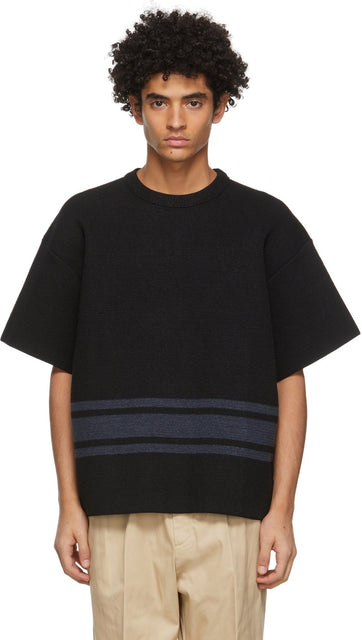 Jil Sander Black Stripe Sweater T-Shirt - Jil Sander Black Stripe Sweater T-shirt - JIL 샌더 블랙 스트라이프 스웨터 티셔츠