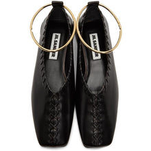 Jil Sander Black Whipstitch Anklet Ballerina Flats