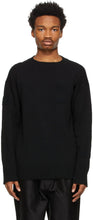Jil Sander Black Wool Patch Sweater - Jil Sander Black Laine Patch Pull - JIL 샌더 블랙 양모 패치 스웨터