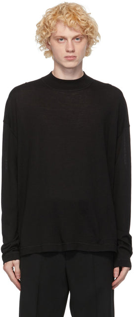 Jil Sander Black Wool Sweater - Jil Sander Pull en laine noire - JIL 샌더 검은 양모 스웨터