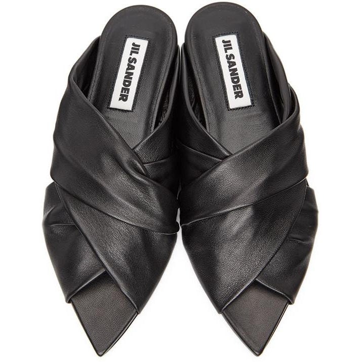 Jil Sander Black Wrapped Flat Sandals
