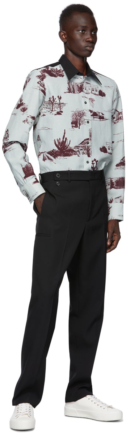 Jil Sander Blue Western Landscape Shirt