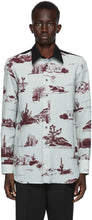 Jil Sander Blue Western Landscape Shirt - Jil Sander Blue Western Paysage chemise - 길 샌더 블루 서양 풍경 셔츠