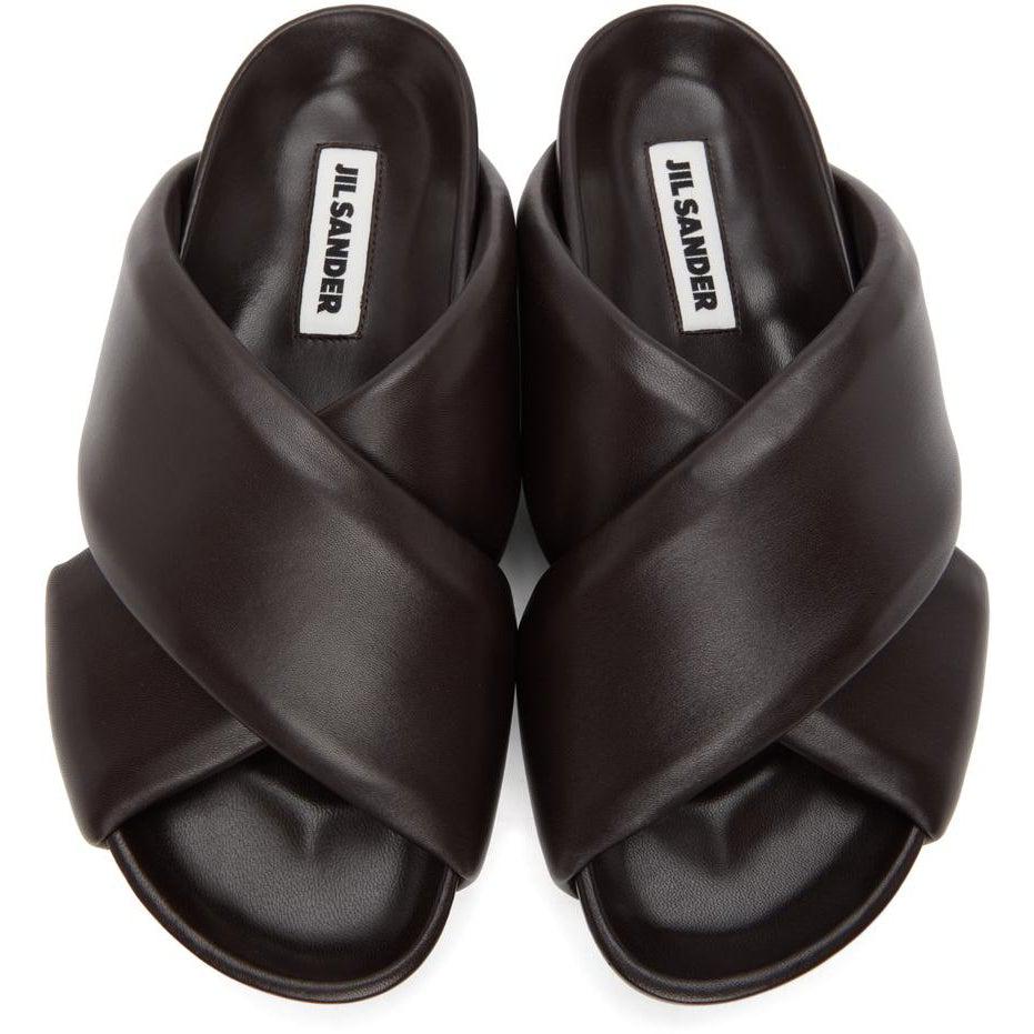 Jil Sander Brown Oversize Wrapped Sandals