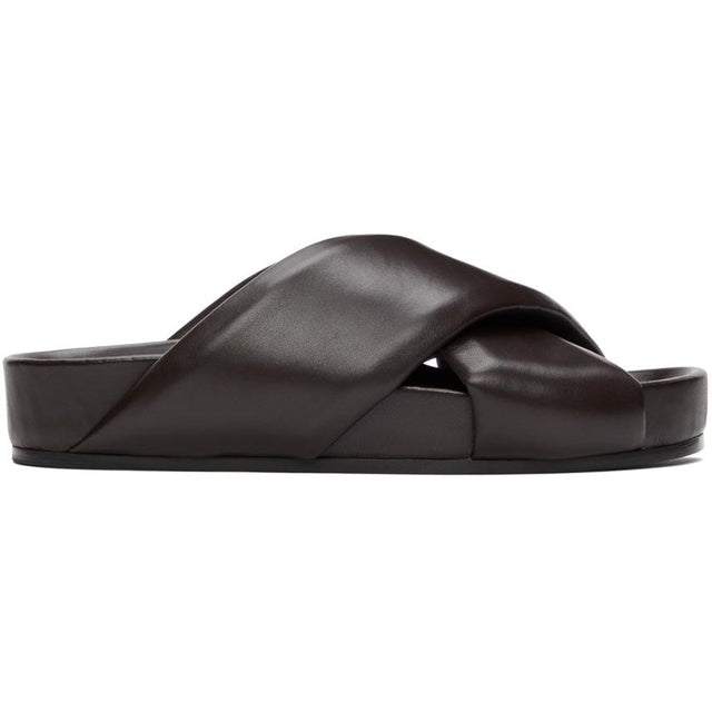 Jil Sander Brown Oversize Wrapped Sandals - Jil Sander Brown Sandales enveloppées surdimensionnées surdimensionnées - 길 샌더 브라운은 래핑 된 샌들을 대형화합니다