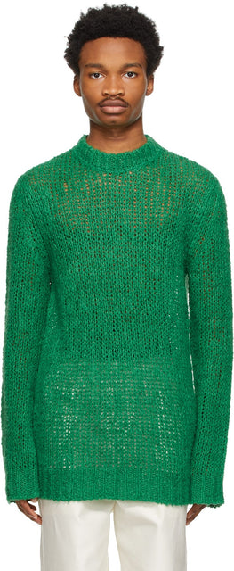 Jil Sander Green Linen Sweater - Jil Sander Green Linen Pull - 길 샌더 그린 린넨 스웨터