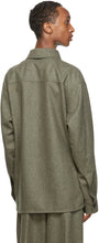 Jil Sander Green Wool Pocket Shirt