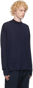 Jil Sander Indigo Wool Crewneck Sweater