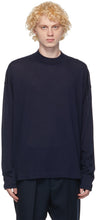 Jil Sander Indigo Wool Crewneck Sweater - Jil Sander Indigo Laine Crewneck Pull - Jil Sander Indigo Wool Crewneck 스웨터