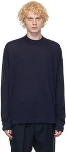 Jil Sander Indigo Wool Crewneck Sweater - Jil Sander Indigo Laine Crewneck Pull - Jil Sander Indigo Wool Crewneck 스웨터