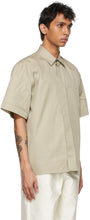 Jil Sander Khaki Gabardine Eyelet Short Sleeve Shirt