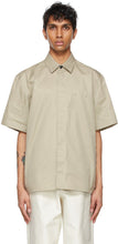 Jil Sander Khaki Gabardine Eyelet Short Sleeve Shirt - Jil Sander Khaki Gabardine Oeillet Chemise à manches courtes - 길 샌더 카키가 부르 데른 아이렛 짧은 소매 셔츠