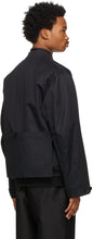 Jil Sander Navy Gabardine Detachable Pocket Bomber Jacket