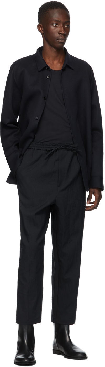 Jil Sander Navy Serge Cropped Trousers
