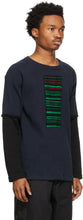 Jil Sander Navy Striped Patch Sweater