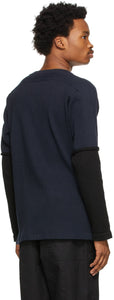 Jil Sander Navy Striped Patch Sweater