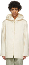 Jil Sander Off-White Cotton Gabardine Hooded Coat - Jil Sander Coton blanc coton blanc gabardine à capuchon - 길 샌페오리 샌더 샌 퍼가 화이트 코튼 가버딘 후드 코트