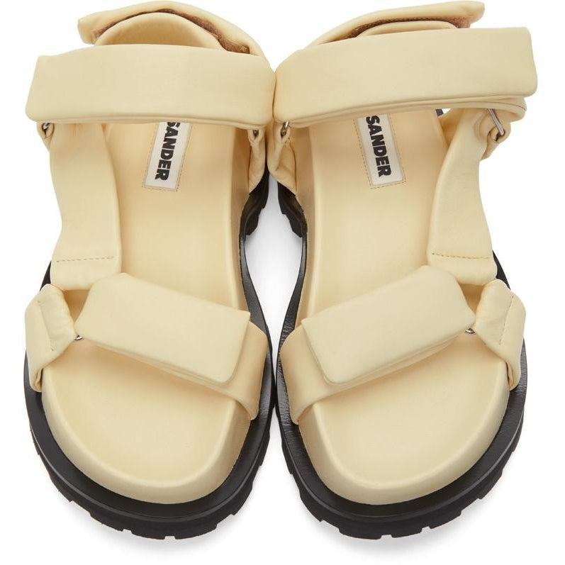 Jil Sander Off-White Leather Chunky Sole Sandals – BlackSkinny