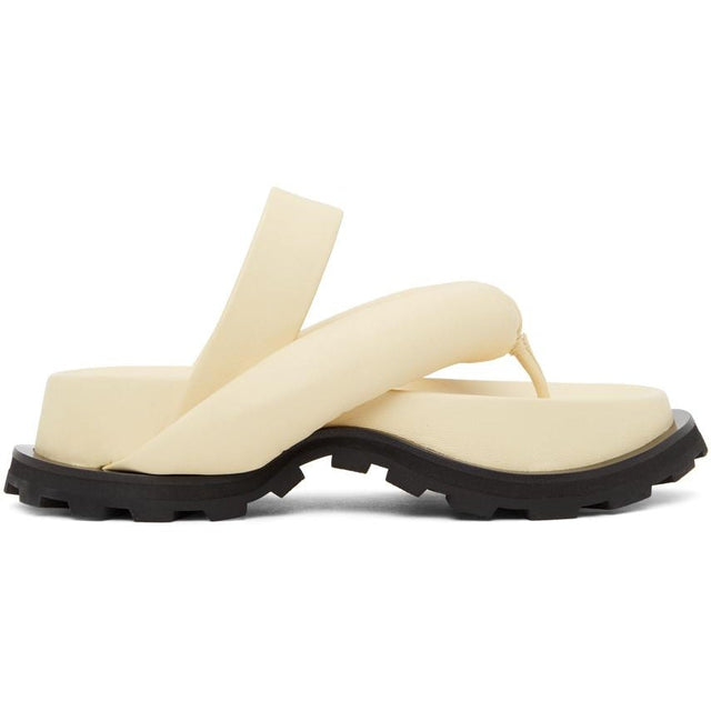 Jil Sander Off-White Oversize Strap Sandals - Jil Sander Sandales de sangle surdimensionnée hors blanc - 긴 샌더 오프 화이트 샌들 샌들