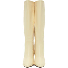 Jil Sander Off-White Pointy Toe Heeled Tall Boots