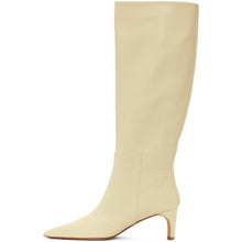 Jil Sander Off-White Pointy Toe Heeled Tall Boots