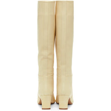 Jil Sander Off-White Pointy Toe Heeled Tall Boots