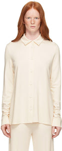 Jil Sander Off-White Viscose Buttoned Shirt - Jil Sander Chemise boutonnée à viscose blanc cassé - JIL 샌더 오프 화이트 비스코스 버튼 셔츠