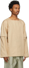 Jil Sander Tan Gabardine Detachable Sleeve Shirt