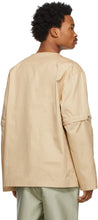 Jil Sander Tan Gabardine Detachable Sleeve Shirt