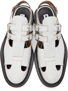 Jil Sander White Antick Slingback Loafers