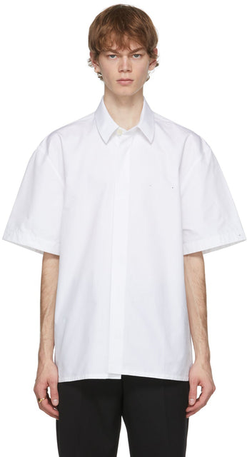 Jil Sander White Heavy Poplin Short Sleeve Shirt - Jil Sander Blanc Heavy Poplin Shirt à manches courtes - 길 샌더 화이트 무거운 포플린 짧은 소매 셔츠