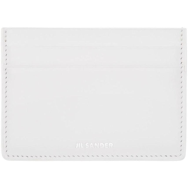 Jil Sander White Leather Card Holder