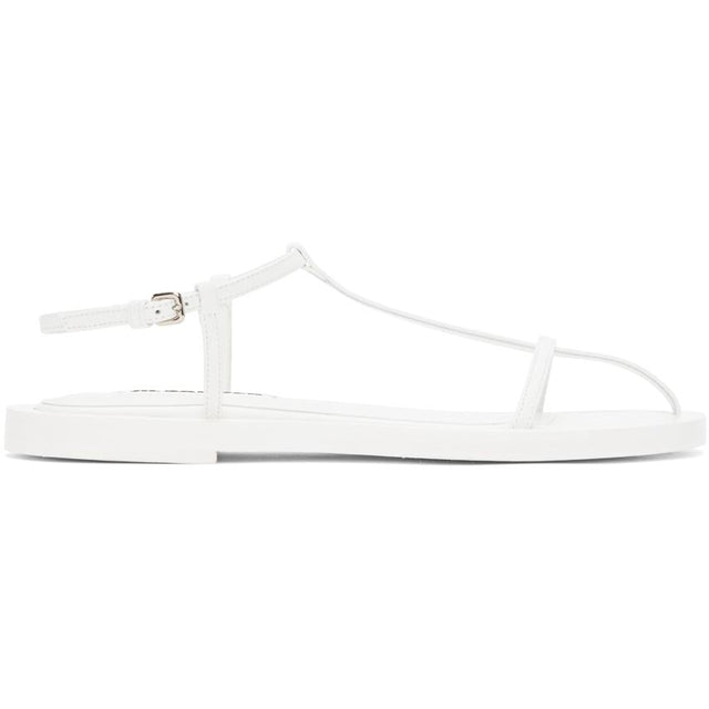 Jil Sander White Middle Strap Sandals - Jil Sander Sandales de sangle moyenne blanche - JIL 샌더 화이트 중간 끈 샌들