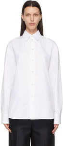 Jil Sander White Organic Cotton Oversized Shirt - Jil Sander Chemise surdimensionnée en coton biologique biologique - 길 샌더 화이트 유기농면 대형 셔츠