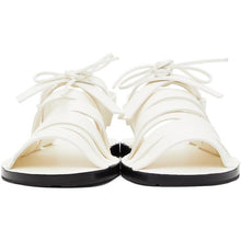 Jil Sander White Strapped Flat Sandals