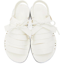 Jil Sander White Strapped Flat Sandals
