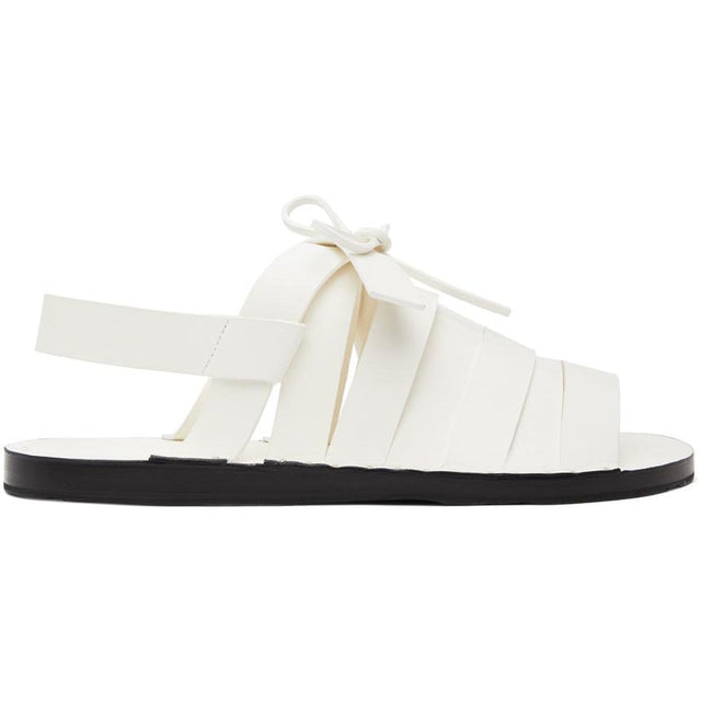 Jil Sander White Strapped Flat Sandals - Jil Sander Sandales plates blanches - 길 샌더 화이트 샌들을 묶었습니다