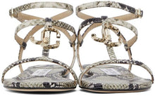 Jimmy Choo Grey Snake Alodie Flat Sandals