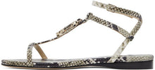 Jimmy Choo Grey Snake Alodie Flat Sandals