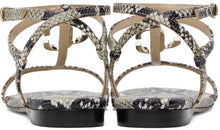 Jimmy Choo Grey Snake Alodie Flat Sandals